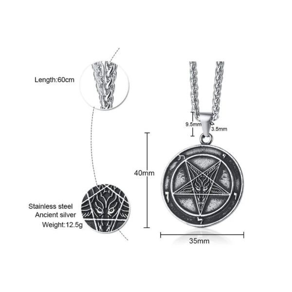 Sigil of Lucifer David Star Pendants Stainless Steel Pagan Occult Male Jewelry