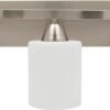 | Bathroom Vanity Light Bar | Interior Bathroom Lighting Fixtures with Modern Glass Shade | Bathroom Lights over Mirror | (Brushed Nickel, 3 Lights, E26 100W LED, Bulbs Not Included)