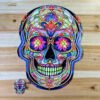 Sugar Skull Wind Spinner for Day of the Dead Outdoor Garden Yard Hanging Ornament Decoration
