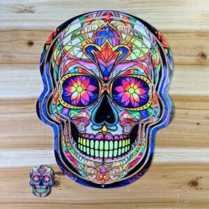 Sugar Skull Wind Spinner for Day of the Dead Outdoor Garden Yard Hanging Ornament Decoration