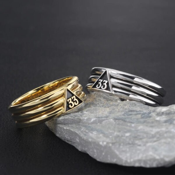 Freemason Masonic Scottish Rite 33 Degree Band Sterling Silver Ring