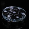7 Star Array Plate Asian Clear Polished Quartz Crystal Healing Ball Sphere Stand Decorate 3.1''