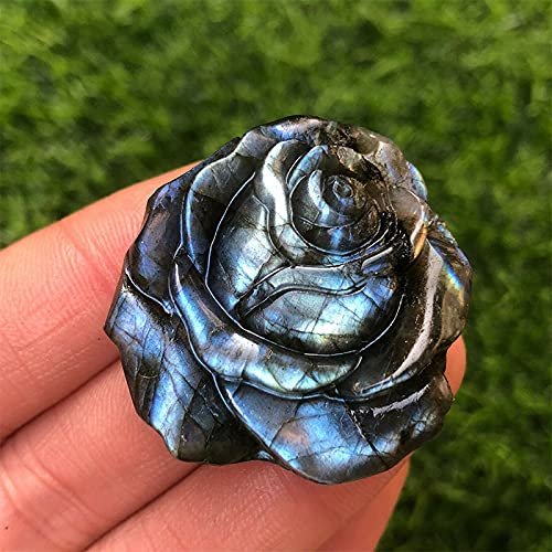 1 pcs Natural Labradorite Quartz Crystal Flower Skull Carved Skull Reiki Healing