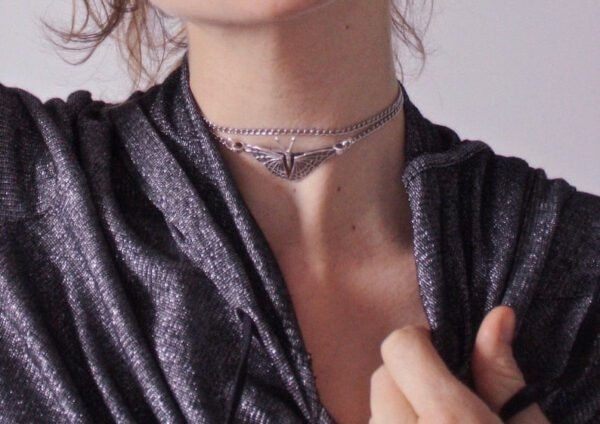 Necklace - Butterfly Necklace,Moth Necklace Gold Butterfly Choker Necklace Pagan