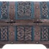 Mythology Collection~ Bronze and Blue Valhalla's Vault Viking Chest Box, 15cm