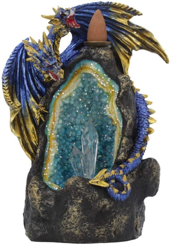 Magicun N.Giftware~Azure Geode Backflow Incense Burner 21cm Blue