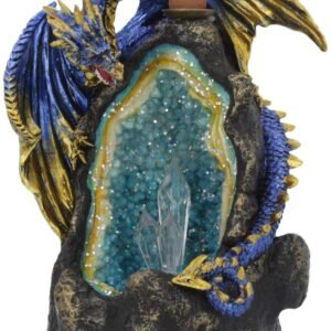 Fantasy Collection~ U4115M8 Azure Geode Backflow Incense Burner 21cm Blue