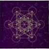 Altar Tarot Card Cloth Tablecloth Metatrone Cub Crystal Grid Divination Altar Board Game Velvet Cloth Astrology Tarot Card Mat(Purple)