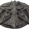 Magicun Altar~Crescent Raven Pentacle Wall Plaque Stone Finish