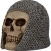 Mythology Collection~ Chainmail Skull Figurine 19cm Grey, Resin