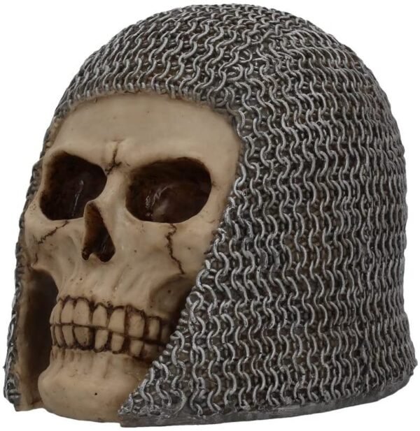 Mythology Collection~ Chainmail Skull Figurine 19cm Grey, Resin