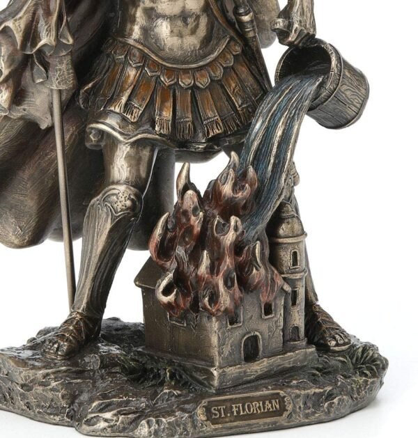 Magic  Collection~9 Inch Saint Florian Patron Saint of Firefighters Antique Bronze Finish Christian Holy Roman Greek Statue