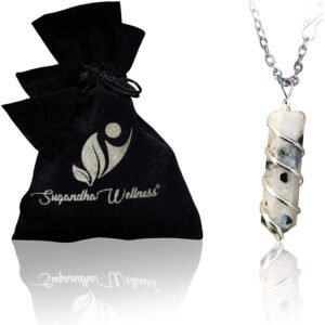 Witchcraft~Moonstone Crystal Healing Necklace - for Crown Chakra. Brings Hope, Luck and Abundance. Relieves Emotional Stress. Enhances Intuition, Psychic Abilities and Stability| with Stylish Chain