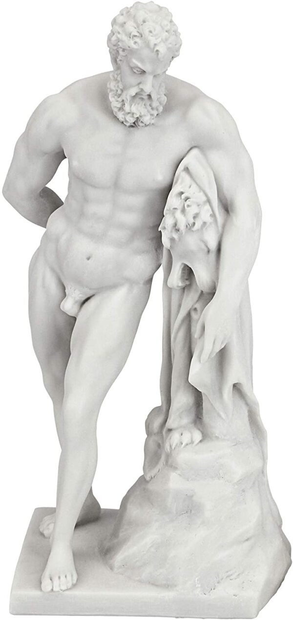Magic  Collection~Design Toscano WU74741 Farnese Hercules Roman God Statue, 10 Inch, Bonded Marble Polyresin, White