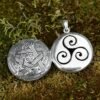 Sterling Silver Moon Pentacle Pentagram Aromatherapy Locket; 1 Inch Diameter