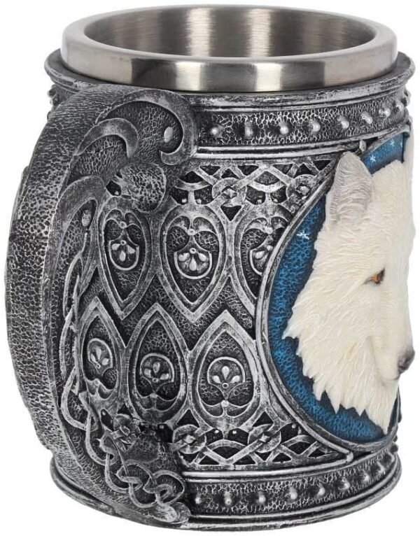 Animal Collection~ U3091H7 Ghost Wolf Tankard Large Mug 16cm Silver