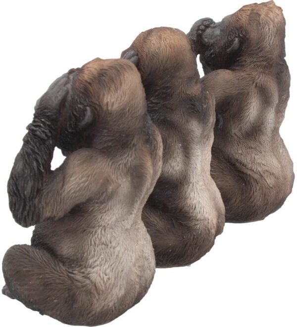 Animal Collection~ H3523J7 Three Wise Gorillas Figurine 13.5cm Black