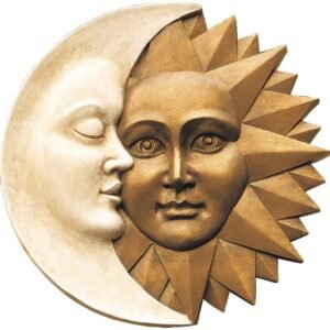 Magic  Collection~Design Toscano NG32758 Celestial Harmony Sun and Moon Outdoor Wall Sculpture, 15 Inch, Faux Ivory and Gold