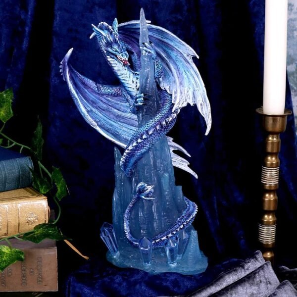 Fantasy Collection~ Crystal Custodian Blue Ice Dragon Figurine, Polyresin, One Size