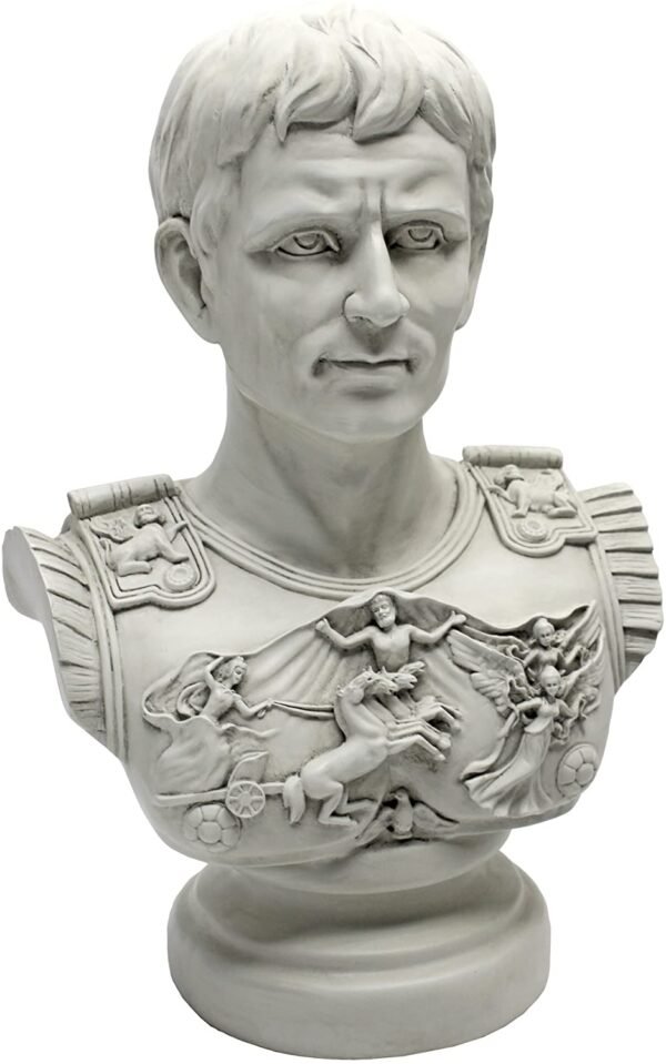 Magic  Collection~Design Toscano AH250835 Augustus Caesar Primaporta Bust Statue, 18 Inch, Antique Stone