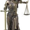 Magic  Collection~10 Inch Lady Justice Kneeling Holding Scale and Sword Solid Metal Letter Opener Antique Bronze Finish Roman Greek Lawyer Statue
