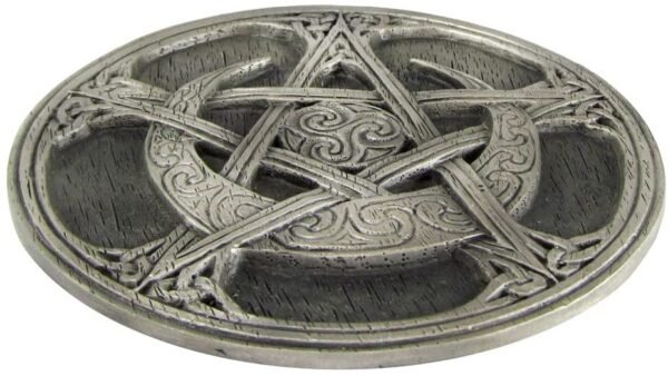 Magicun Altar~Pewter Moon Pentacle Altar Tile Paten