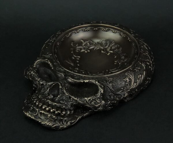Magic  Collection~Antiqued Bronze Finish Human Skull Decorative Dish
