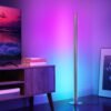 LED Corner Floor Lamp, RGBW Dimmable Mood Lighting with Remote, Modern Color Changing Accent Light for Bedroom, Living Room, Office, Gaming Room, Kids Room, 45”, Home Decor