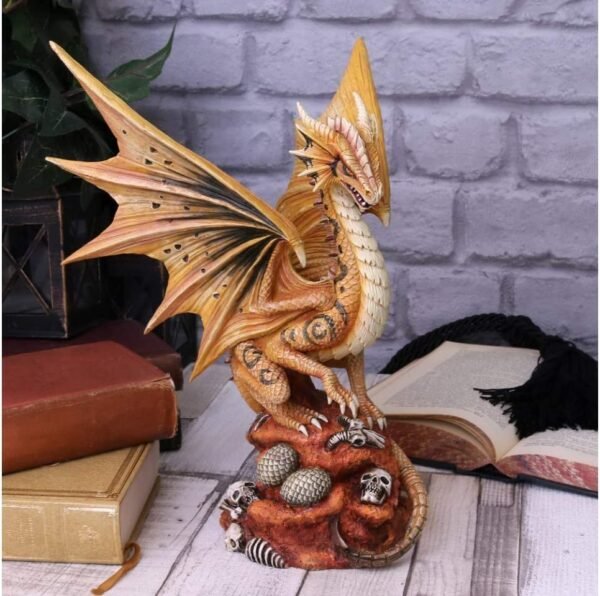 Artist Collections~ Adult Desert Dragon Anne Stokes 24.5cm Figurine, Resin, Yellow, One Size