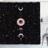 Zodiac Constellation Fabric Shower Curtain, Blush Sun and Moon Phrase Bathroom Shower Curtain Sets