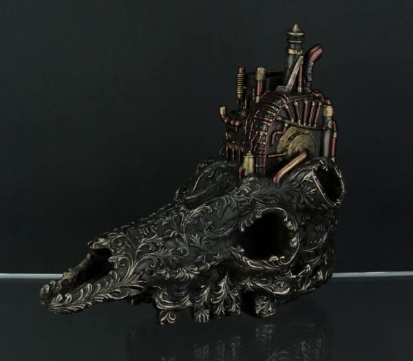 Magicun  Collection~Antiqued Bronze Finish Steampunk Steer Skull Statue
