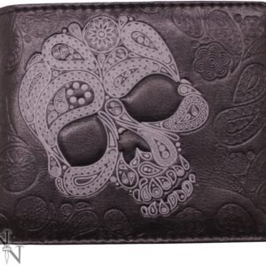 Dark Collection~C1950F6 Abstract Skull Wallet 10cm Black, PU, 11cm