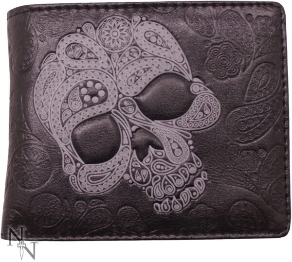 Dark Collection~C1950F6 Abstract Skull Wallet 10cm Black, PU, 11cm