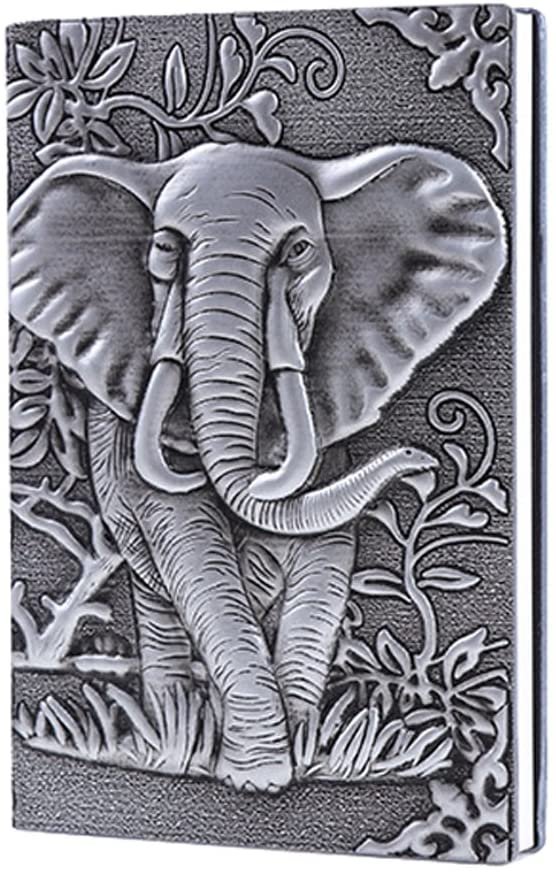 Witchcraft~Leather Journal Writing Notebook - Antique Handmade Leather Daily Notepad Sketchbook, Elephant Gift For Men & Women, Travel Diary & Notebooks to Write in (Silver, A5)