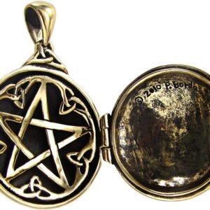 Bronze Celtic Swirl with Hidden Pentacle Pentagram Locket
