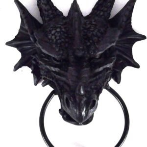 Magicun N.Giftware~Nemesis Black Dragon Door Knocker - 20cm / 8"