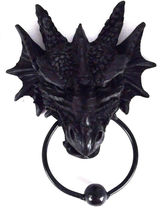Magicun N.Giftware~Nemesis Black Dragon Door Knocker - 20cm / 8"