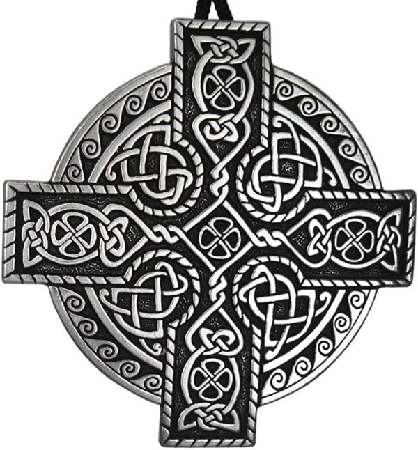 Soloman Pentant~Pewter Large Celtic Knotwork Irish Kings Cross Pendant - 2.5 Inches Tall