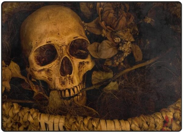 Vintage Horrible Skull Area Rug Rugs for Living Room Bedroom 5'3"x4'