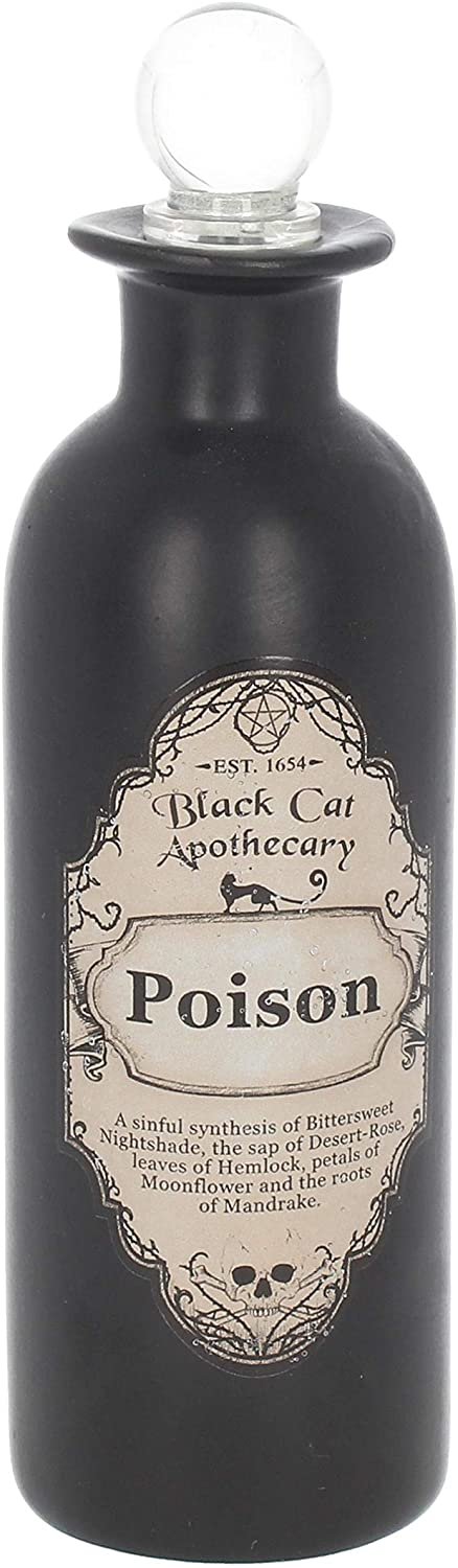 Wiccan Collection~Poison Potion Bottle 20cm Black