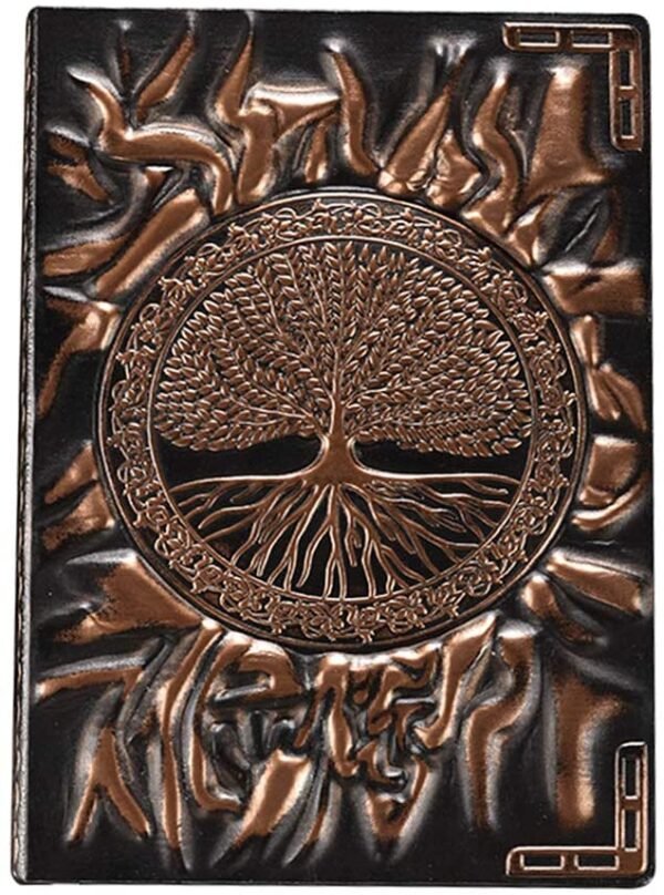 Witchcraft~Embossed Leather Journal Writing Notebook - Antique Handmade Leather Daily Notepad Sketchbook, Travel Diary & Notebooks to Write in, Phoenix Gift For Men & Women, with Golden Classic Pen, (Bronze)