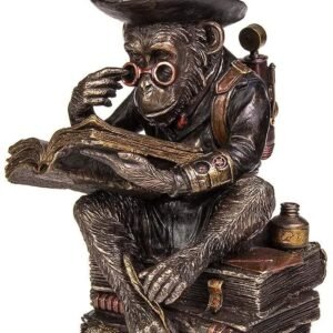 Steampunk Collection~Chimpanzee Scholar Figurine 18cm Bronze, Size 23cm