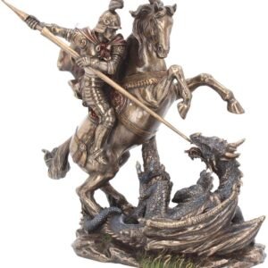Mythology Collection~ George and the Dragon Figurine 31cm Bronze
