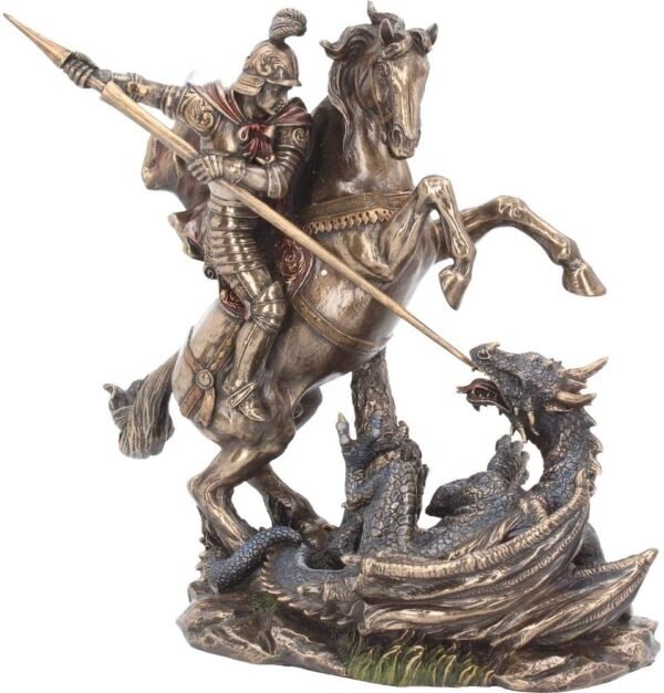 Mythology Collection~ George and the Dragon Figurine 31cm Bronze