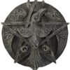 Magicun Altar~Crescent Raven Pentacle Wall Plaque Stone Finish