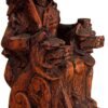 Magicun Altar~Dryad Design Seated Norse God Odin Statue Wood Finish