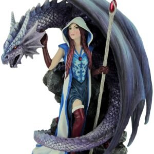 Magic  Collection~Dragon's Mage by Anne Stoke Sorceress and Dragon Statue