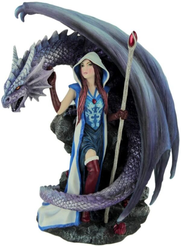 Magic  Collection~Dragon's Mage by Anne Stoke Sorceress and Dragon Statue