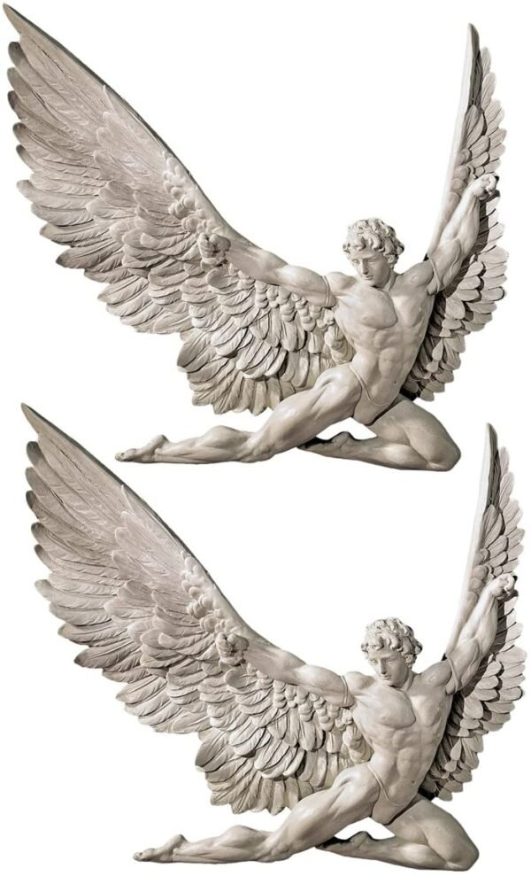 Magic  Collection~Design Toscano NG33636 Icarus Winged Man Wall Sculpture, 11 Inch, Polyresin, Ancient Ivory