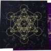 Altar Tarot Card Cloth Tablecloth Metatrone Cub Crystal Grid Divination Altar Board Game Velvet Cloth Astrology Tarot Card Mat(Purple)